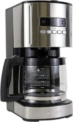 Kenmore Drip Coffee Maker - 12 Cup Programmable Cafe Machine With Glass Pot, Regular & Bold Brew, Auto Shut Off Large Water Reservoir, Reusable Filter, Kitchen Appliances, Black