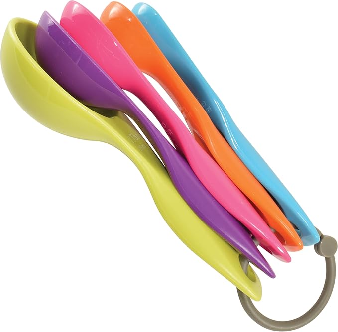 R&M International Colorful Measuring Spoons, 5-Piece Set