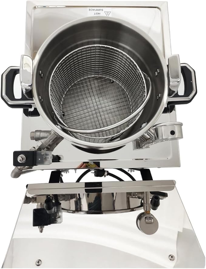 110V 16L Commercial High Pressure Fried Chicken Stove 2.4KW Electric Countertop Pressure Fryer Stainless Steel Kitchen Frying Machine for Snack Bar Restaurant