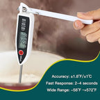 Copkim 3 Set Waterproof Food Thermometer for Water, Liquid, Candle and Cooking Digital Meat Thermometer with Long Probe Instant Read for Kitchen BBQ Grill Candy (Black,White,Red)