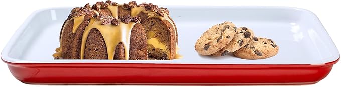 Emeril Lagasse 15.75 IN Large Baking Sheet – Stoneware Cookie Sheet & Baking Tray, Oven Safe Baking Trays for Oven
