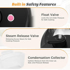 NEWBULIG 16-in-1 Electric Pressure Cooker, 8QT Multi Cooker with 12 Presets, Slow Cook Rice Steamer Sauté Soup Meat Stew Canning Yogurt Maker, Ceramic Inner Pot & Recipe Book Included, Silver