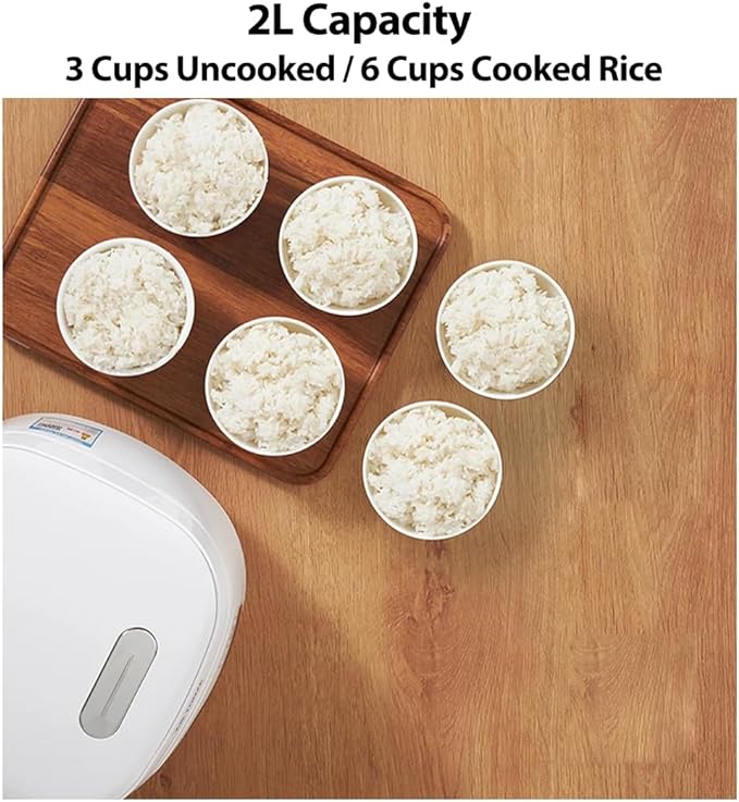 Joydeem Ceramic Rice Cooker FD20S-W, 4 Cups Uncooked Rice Cookers with Pure Ceramic Inner Pot, 24h Dealy Start, 2L, White
