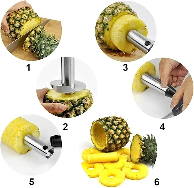 yongduogongsi Pineapple Slicer Peeler Cutter Stainless Steel Kitchen Fruit Tools Cooking Tools Kitchen Accessories Kitchen Gadgets(Yellow)