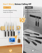 Swaitee Magnetic Knife Holder for Wall, 10 Inch Bamboo Strong Magnetic Knife Strip, Small Kitchen Storage Space Savers, Rv/Apartment/Farmhouse Accessories Organizer, Housewarming Gifts for New Home