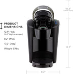 Keurig K-Compact Single-Serve K-Cup Pod Coffee Maker, with 3 Brew Sizes, Smart Start Feature, 36oz Removable Reservoir, Black