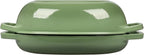 Enameled Cast Iron Oval Dutch Oven Pot with Lid, Dutch Oven for Sourdough Bread Baking, Oval Bread Pan, 5qt, Pistachio Green