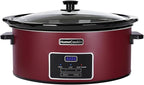 HOMECOOKIN 7 Quart Programmable Slow Cooker, Kitchen Appliances, Perfect Kitchen Small Appliance for Family Dinners, Red Stainless Steel