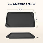 All American 1930 - Ultimate Flat Griddle with Ceramic Non-Stick Coating - Mustard Yellow - Durable & PFAS Free - For Easy, Prep, Cooking, & Cleaning - Made in the USA