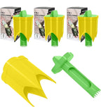 Pepper Corer, 2 in 1 Red Bell Pepper Seed Corer Remover Tool, Fruit & Vegetable Corers Quick Cave Tools for Jalapeno Cutter Deseeder, Green Yellow, 3 PCS