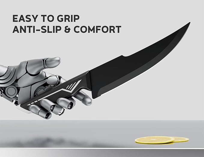 Knife Set - 15 PCS Kitchen Knife Set with Built-in Knife Sharpener Block - Stainless Steel Knife Block Set - Dishwasher Safe, Elegant Box for Men Women, White