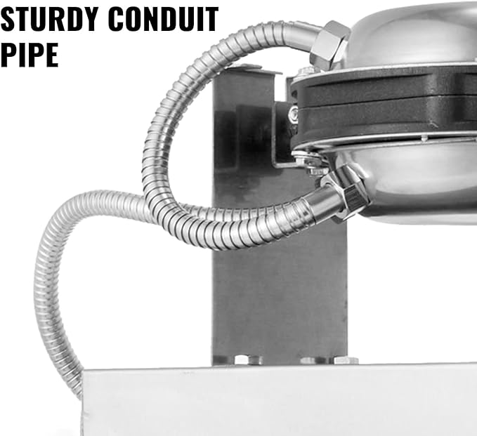 VEVOR Commercial Bubble Waffle Maker, 1400W Egg Bubble Puff Iron w/ 180° Rotatable 2 Pans & Wooden Handles, Stainless Steel Baker w/Non-Stick Teflon Coating, 50-250℃/122-482℉ Adjustable