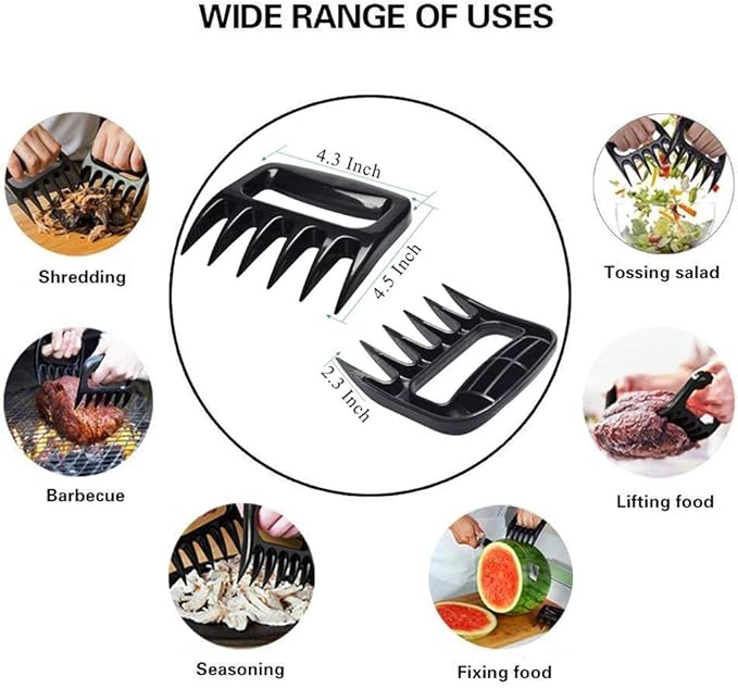 Turkey Lifting Forks, Meat Claws, Strong Endurance Stainless Steel Poultry Chicken Fork, Ultra-Sharp Roast Ham Forks. Easily Lift, Handle Meats - Essential for BBQ & Thanksgiving Pros, 4 Pcs