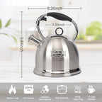 Tea Kettle for Stovetop, Food Grade Stainless Steel Water Kettle, Tea Pot for Home & Kitchen, 3.0 Qt