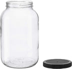 North Mountain Supply 1 Gallon Glass Jar Wide Mouth with Black Plastic Lid - USDA, BPA-Free, Made in the USA - for Fermenting, Storing, Canning, and Much More!