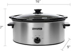 HOMECOOKIN 6 Quart Slow Cooker Oval Manual Pot Food Warmer with 3 Cooking Settings, Stainless Steel