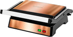 OVENTE Electric Panini Press Sandwich Maker with Non-Stick Coated Plates, Opens 180 Degrees to Fit Any Type or Size of Food, 1000W Indoor Grill Perfect for Quesadillas, Burgers & More, Copper GP0620CO