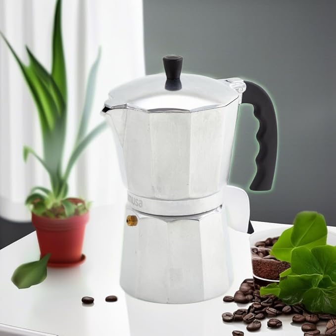 IMUSA 9 Cup Cast Aluminum Stovetop Coffeemaker, Moka Pot for Classic Cuban, Italian, and Espresso Style Coffee
