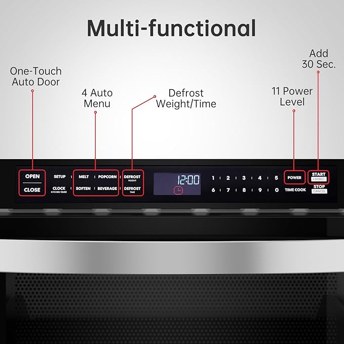 24 Inch Built-in Microwave Drawer, ThermoMate 1.2 Cu. Ft. Microwave Drawer with Automatic Presets, 1000 Watts with 11 Power Levels, Touch Controls, Sensor Cooking, Defrosting Rack, Stainless Steel