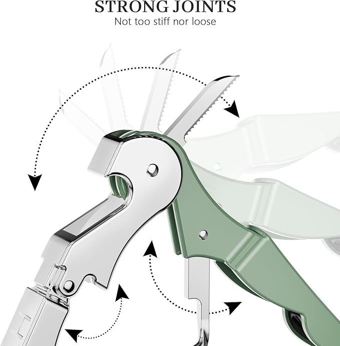 HYZ 2-Pack Wine Opener Waiter Corkscrew, Professional Wine Key for Servers, Bartender with Foil Cutter, Manual Wine Bottle Opener Double Hinged (Army Green)