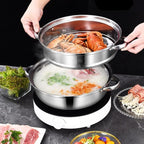 Steamer Pot for Cooking 11.9 inch Steamer Pot Upgrade Capacity, 2-tier Multipurpose 18/8 Stainless Steel Steam Pot Cookware with Lid for Vegetable, Dumpling, Stock, Sauce, Food