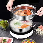 Steamer Pot for Cooking 11 inch Steamer Pot 2-tier Multipurpose 18/10 Stainless Steel Steam Pot Cookware with Lid for Vegetable, Dumpling, Stock, Sauce, Food