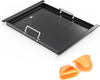 16517 Half Size Griddle Insert for Bull 30" 4 Burner Grill Angus 47628 47629 Outlaw 26038 26039,Bull Premium Grill 18248 18249,Non-stick Carbon Steel Flat Top Cooking Plate Replacement for Bull 65073