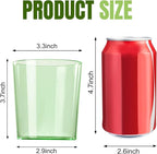 Liacere Plastic Drinking Glasses (Set of 12) 14 oz Green Reusable Plastic Glasses Colors，Kitchen Water Glasses Cup, Bar Tumbler Glassware Set for Beer, Juice, Cocktail, Whiskey, Milk