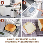 KITCHENARM 19-in-1 HANDY Bread Machine with Homemade Cycle and Gluten Free Setting - Beginner Friendly 2LB 1.5LB 1LB White Bread Maker Machine with Recipes and Delay Timer
