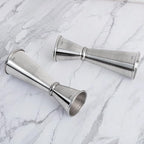 Jigger for Bartending, Briout Double Cocktail Jigger Japanese Premium 304 Food Grade Stainless Steel Jigger 2 OZ 1 OZ with Measurements Inside, Silver