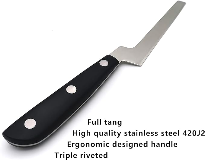 Cheese Knife - MATTSTONE HILL Soft Cheese Knife, Cheese Cutter, Premium Stainless Steel, Black Handle