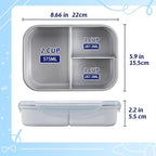 MISS BIG Bento Box for Kids, Leakproof Lunch Box, No BPAs & Chemical Dyes, M/W, D/W & Fridge Safe (1150ml Gray)