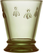 La Rochere Napoleon Bee Olive Green Tumbler Set of 6 – La Rochere Bee Glassware Sets – Fancy Glassware Drinking Glasses (10 oz)