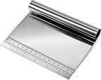 Dough Pastry Scraper Stainless Steel Bench Scraper with Measuring Scale Multipurpose for Butter, Cake, Onion, Vegetable, Pizza Cutter - Pastry Bread Separator