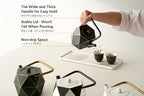 Toptier Cast Iron Teapot, Stovetop Safe Japanese Cast Iron Tea Kettle, Diamond Design Tea Pot with Removable Infuser for Loose Tea, 30 Ounce (900 ml), Black