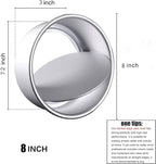 EXGOX 2 Pack 8-Inch Non-Stick Deep Aluminum Round Cake Pan with Removable Bottom for Wedding/Birthday/Christmas Cake Baking Round Cake Tin Set with Loose Base (4 inch)