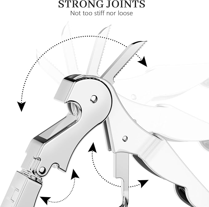 HYZ 2-Pack Wine Opener Waiter Corkscrew, Professional Wine Key for Servers, Bartender with Foil Cutter, Manual Wine Bottle Opener Double Hinged (White)