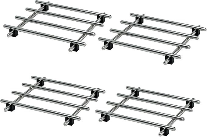 4Pcs Stainless Steel Trivet for Hot Dishes, Lightweight Metal Trivets for Hot Pots and Pans, Metal Cooling Rack, Heat Resistant Mats for Countertop Cooling, Cooking Baking Pans Holder, 7"x7"