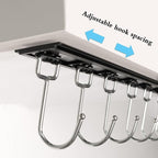 2pcs Utensil Racks with 6 Hooks 11 Inch Mug Holder Under Cabinet Kitchen Utensil Holders Multifunctional (11 inch)