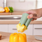 Pepper Corer, 2 in 1 Red Bell Pepper Seed Corer Remover Tool, Fruit & Vegetable Corers Quick Cave Tools for Jalapeno Cutter Deseeder, Yellow Blue, 2 PCS