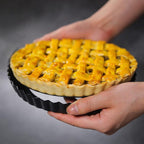 Tosnail Set of 3 Non-Stick Round Quiche Pan, 12 Inch, 10 Inch, 8 Inch Fruit Tart Pan, Fluted Pie Pan with Removable Bottoms