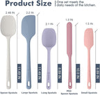 ChefAide 5 Pieces Silicone Spatula Set, Food Grade Rubber Spatula, Upgrade Strong Handle with Ergonomic Grip, Heat Resistant Up to 600°F for Nonstick Cookware, Cooking