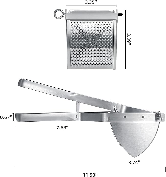 Potato Ricer, Sopito Stainless Steel Potato Masher for Commercial and Home Use, Orange