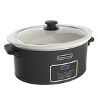 HOMECOOKIN 8-Quart Programmable Slow Cooker with Timer Keep Warm - Small Kitchen Appliance for Family Dinners - Serves 6+ People (Black)