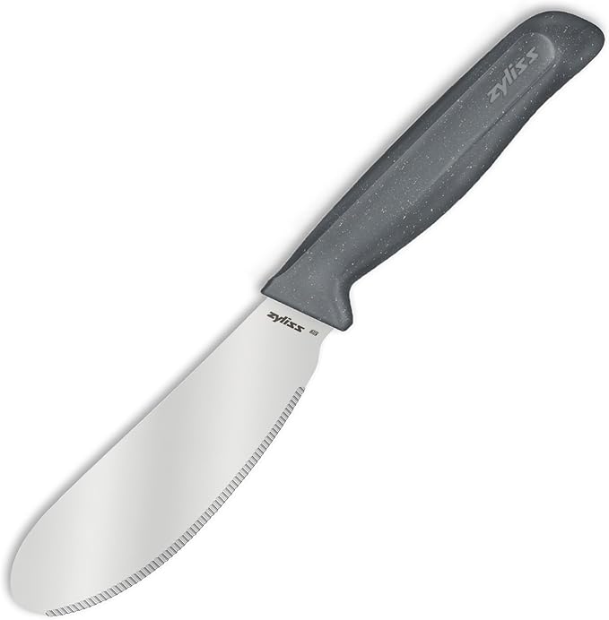 Zyliss Sandwich Knife & Condiment Spreader - Sandwich Spreader for Butter, Cream Cheese, & Jellies - Ergonomic Stainless Steel Spreading - Butter Spread for Bagels & Toast - Gray 4.7"