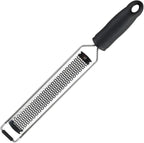 MasterChef Zester Grater with Handle, Kitchen Tool for Zesting Citrus Fruits & Finely Grating Parmesan Cheese, Garlic, Ginger, Coconut, Nutmeg, Wasabi, Chocolate etc, Stainless Steel
