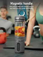 RITUS VORTEX Pro Portable Blender,Personal Blender w/Removable Vessel-for-Smoothies Blend Ice Crush 3 Programs,Cordless 20oz BPA Free Vessel Magnetic-Ring Dishwasher Safe, Leakproof，Grey