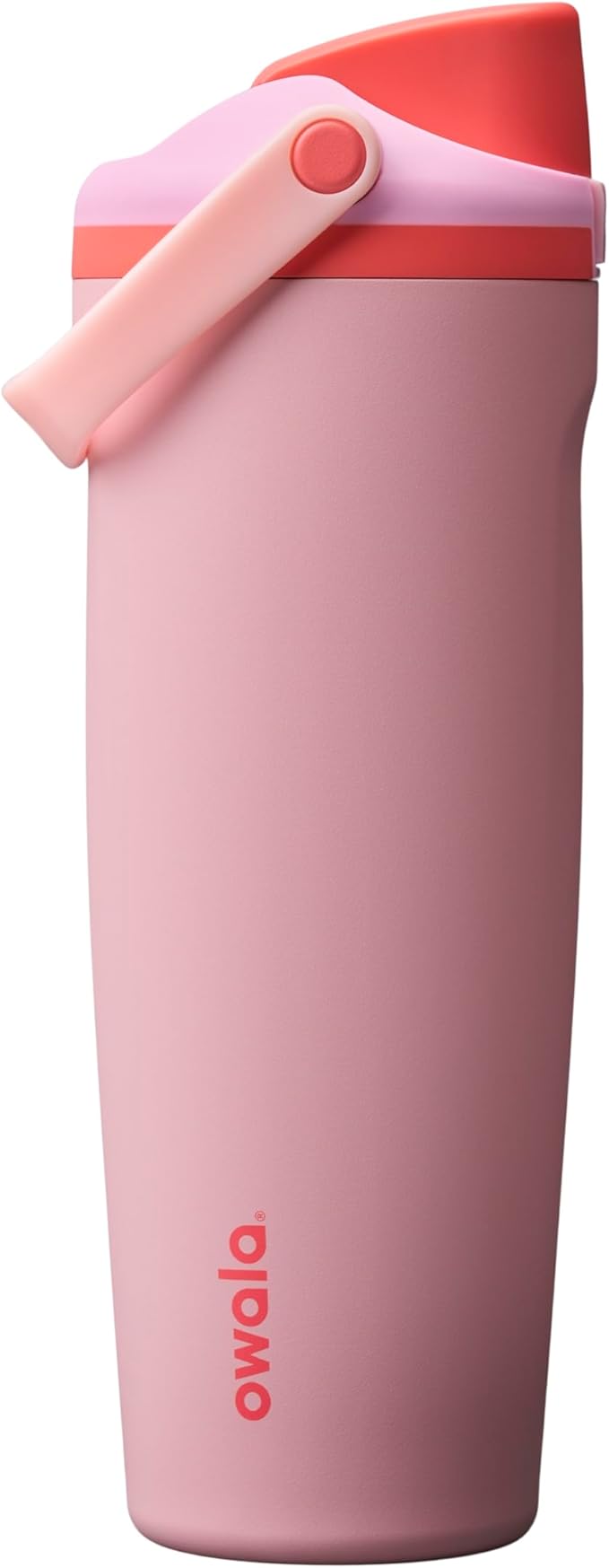 Owala FreeSip Sway Insulated Stainless Steel Water Bottle with Two-Way Spout, Built-In Straw and Bucket Handle, Made for Travel, School, and Sports, 30oz, BPA Free, Leak Proof, Pink Angel Food Cake