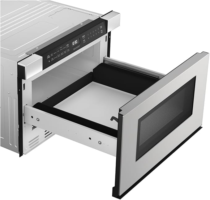 SHARP SMD2440JS Microwave Drawer Oven, 24-inch, 1.2 Cubic Feet, 950 Watt, Angled Touch Control Panel, Stainless Steel