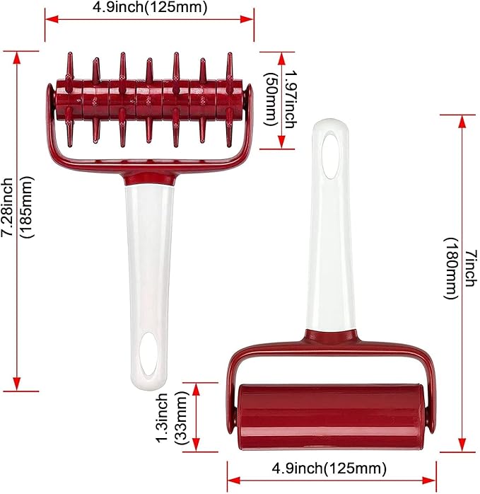 3 pcs Pizza Tool Set Including Pastry Pizza Roller, Pizza Dough Docker that Time-Saving and Dough Cutter (3 pcs)